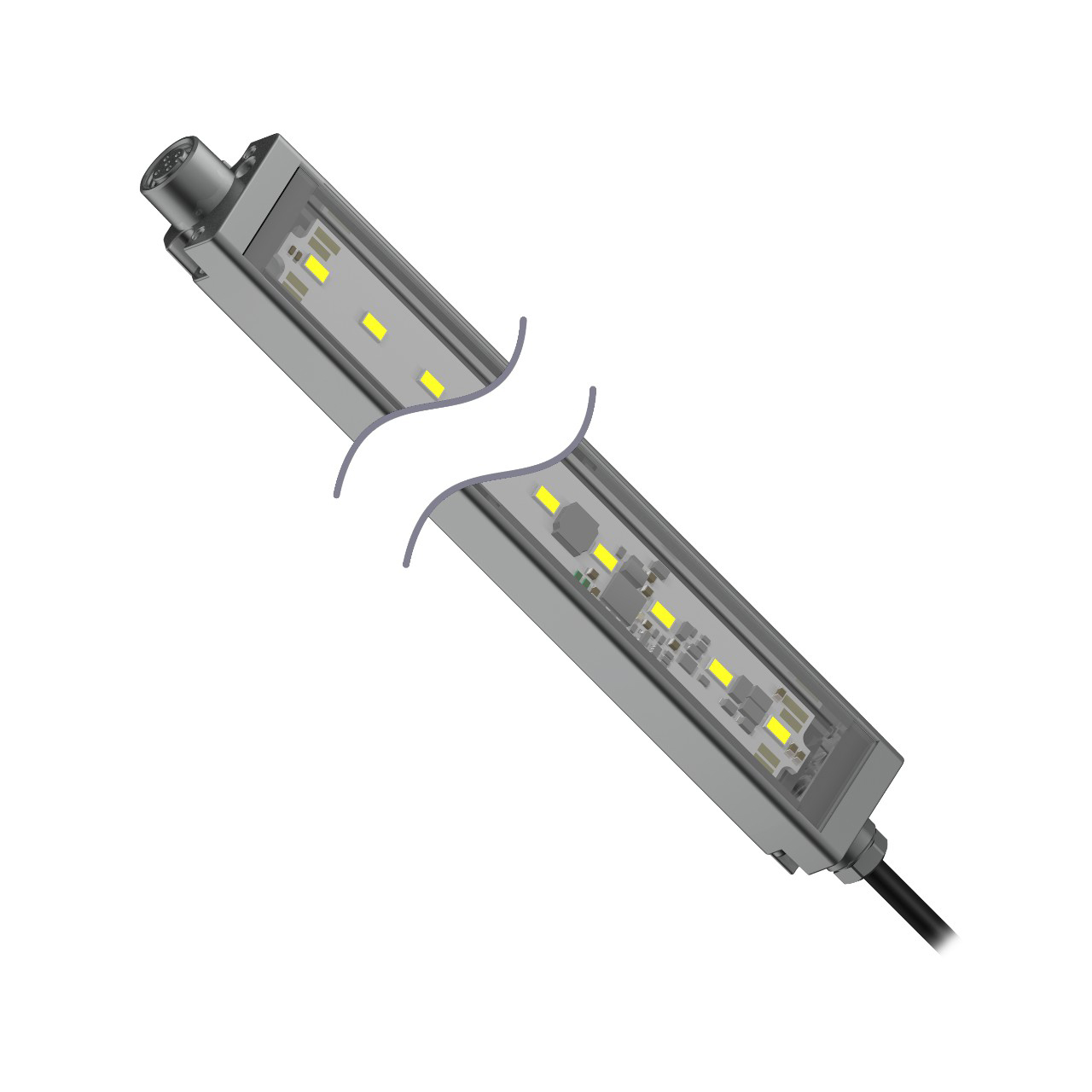 Banner Engineering LED Machine Light; Rectangular; 316 x 28 x 21mm; White Light; 12-30VDC; IP69K; Potted Cable